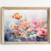 Clownfish Anemone Reef Waterverf Print