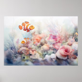 Clownfish Anemone Reef Waterverf Print (Voorkant)