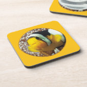 Clownfish - Close-up! Rond fotografisch ontwerp | Bier Onderzetter (Linkerzijde)