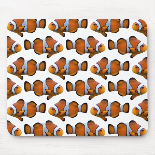 Clownfish Frenzy Mousemat (wit) Muismat (Voorkant)