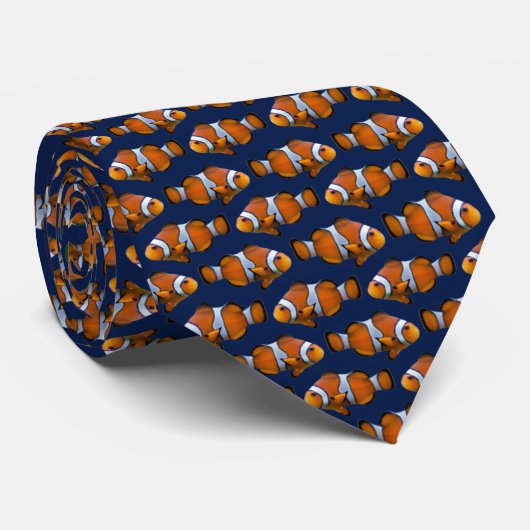 Clownfish Frenzy Stropdas (marine) (Opgerold)