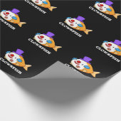 Clownfish Funny Animal Fish Pun Dark BG Cadeaupapier (Hoek)