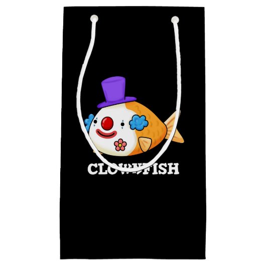 Clownfish Funny Animal Fish Pun Dark BG Klein Cadeauzakje (Voorkant)