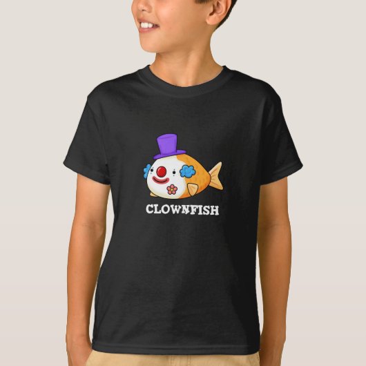 Clownfish Funny Animal Fish Pun Dark BG T-shirt (Voorkant)