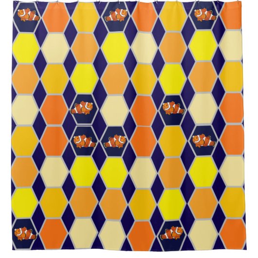 Clownfish Hand getrokken kunst Douchegordijn (Voorkant)