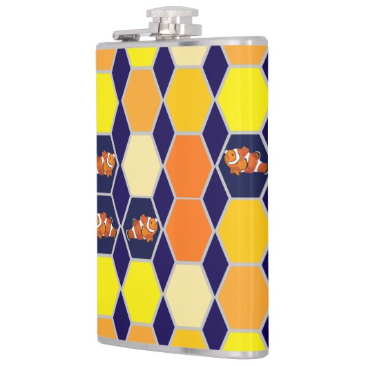 Clownfish Hand getrokken kunst Heupfles (Links)