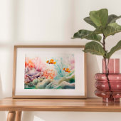 Clownfish Harmony: Waterverf Anemone Reef Print