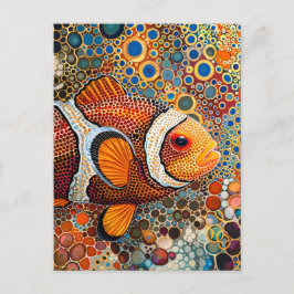 Clownfish in Aborigine Dot Art Style Briefkaart