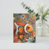 Clownfish in Aborigine Dot Art Style Briefkaart (Staand voorkant)