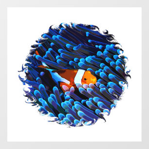 Clownfish in een anemoon raamsticker