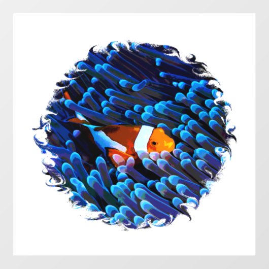 Clownfish in een anemoon raamsticker (Vel)