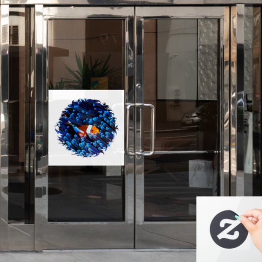 Clownfish in een anemoon raamsticker (Kantoordeur)
