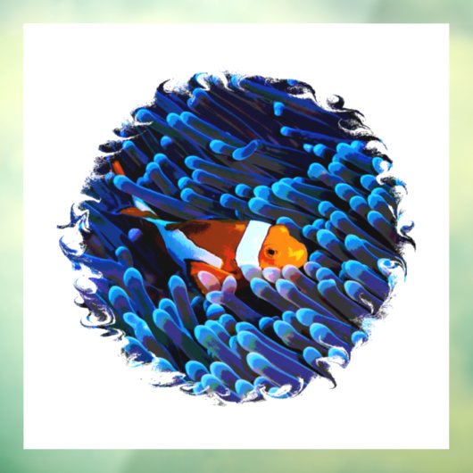 Clownfish in een anemoon raamsticker (Vel 3)