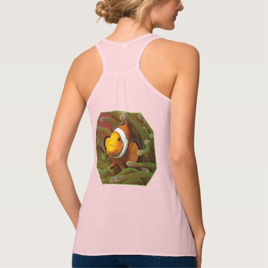 Clownfish in green anemone. Photographic Design |  Tanktop (Achterkant)