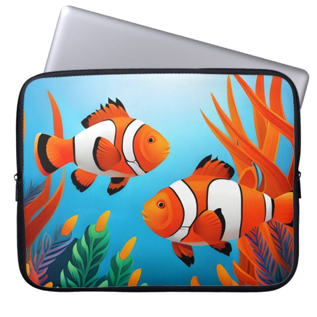 Clownfish in zeewier laptop sleeve (Voorkant)