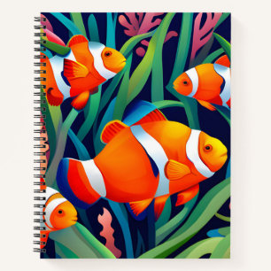 Clownfish in zeewier notitieboek
