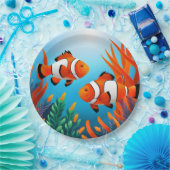Clownfish in zeewier papieren bordje (Feest)
