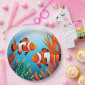 Clownfish in zeewier papieren bordje (Feest)