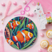 Clownfish in zeewier papieren bordje (Feest)