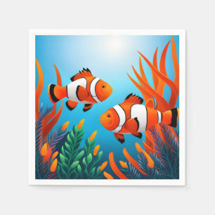 Clownfish in zeewier servet