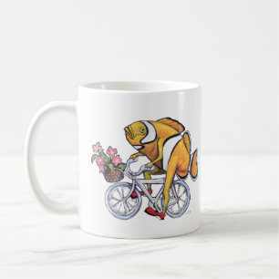 Clownfish Rijden op een fiets Koffiemok