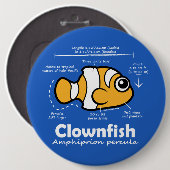 Clownfish Statistics Ronde Button 6,0 Cm (Voorkant /achterkant)
