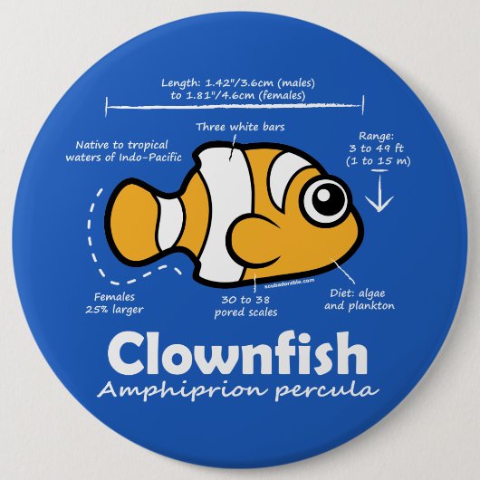 Clownfish Statistics Ronde Button 6,0 Cm (Voorkant)