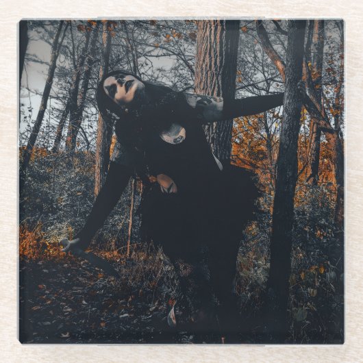 Clownin' Around In Da Woods Glazen Onderzetter (Voorkant)