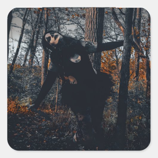 Clownin' Around In Da Woods Vierkante Sticker (Voorkant)