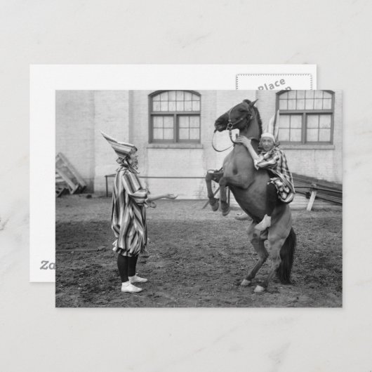 Clowning Around on a Horse, 1915 Briefkaart (Voorkant / Achterkant)