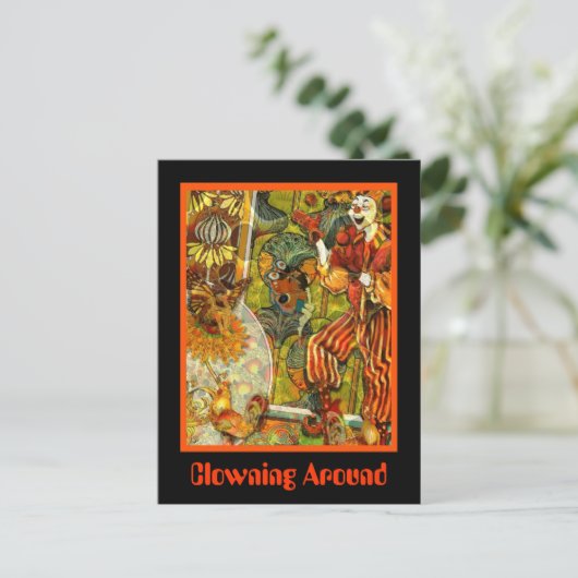 Clowning rond briefkaart (Staand voorkant)