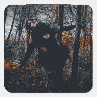 Clowning Rond In De Bossen Vierkante Sticker