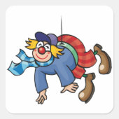 Clowning rond vierkante sticker (Voorkant)