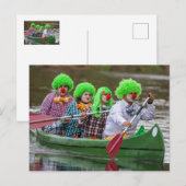 Clowns boating on river. feestdagenkaart (Voorkant / Achterkant)