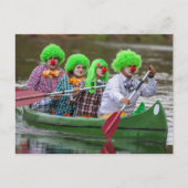 Clowns boating on river. feestdagenkaart (Voorkant)