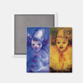 CLOWNS COLLECTIE / Venetiaans Masquebal Magneet (Voorkant / Achterkant)