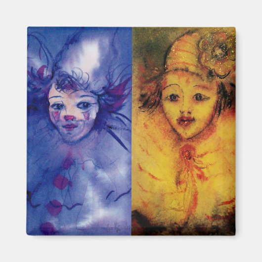 CLOWNS COLLECTIE / Venetiaans Masquebal Magneet (Voorkant)