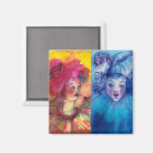 CLOWNS COLLECTIE / Venetiaans Masquebal Magneet (Voorkant / Achterkant)