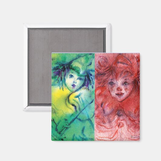 CLOWNS COLLECTIE / Venetiaans Masquebal Magneet (Voorkant / Achterkant)