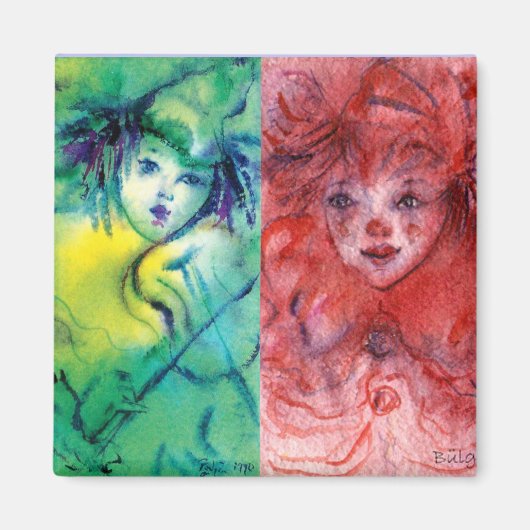 CLOWNS COLLECTIE / Venetiaans Masquebal Magneet (Voorkant)