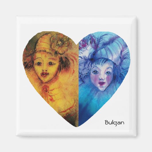 CLOWNS COLLECTIE / Venetiaans Masquebal Magneet (Voorkant)