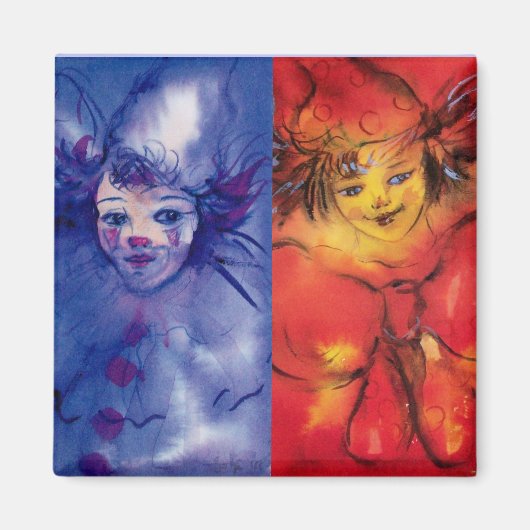 CLOWNS COLLECTIE / Venetiaans Masquebal Magneet (Voorkant)