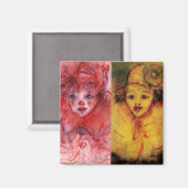 CLOWNS COLLECTIE / Venetiaans Masquebal Magneet (Voorkant / Achterkant)