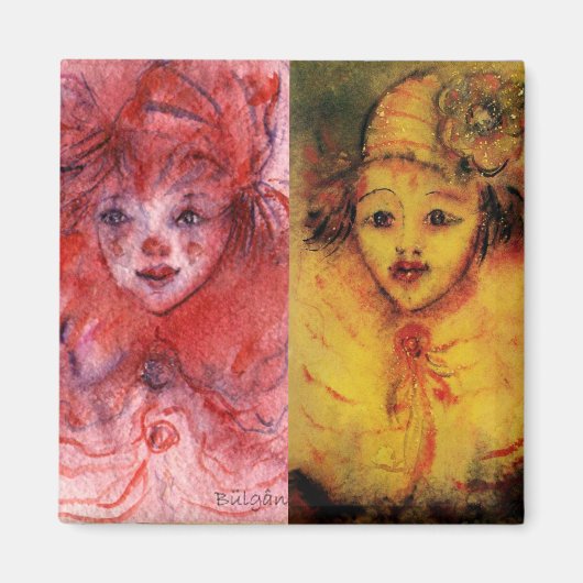 CLOWNS COLLECTIE / Venetiaans Masquebal Magneet (Voorkant)