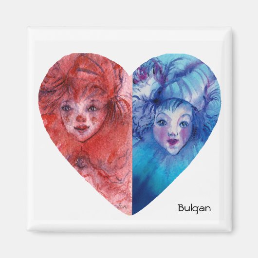 CLOWNS COLLECTIE / Venetiaans Masquebal Magneet (Voorkant)