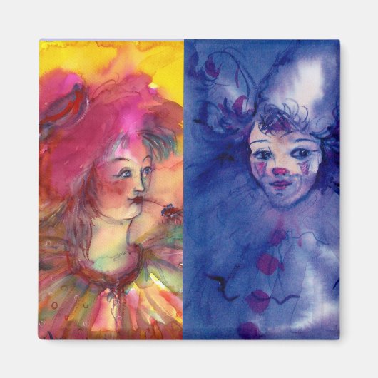 CLOWNS COLLECTIE / Venetiaans Masquebal Magneet (Voorkant)