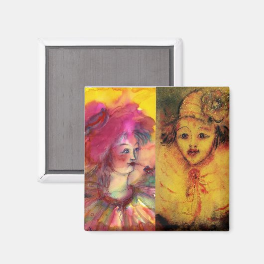 CLOWNS COLLECTIE / Venetian Masquearde Ball Magneet (Voorkant / Achterkant)