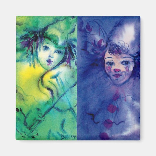 CLOWNS COLLECTIE / Venetian Masquearde Ball Magneet (Voorkant)