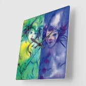 CLOWNS COLLECTIE / Venetian Masquearde Ball Vierkante Klok (Hoek)