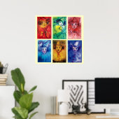 CLOWNS COLLECTIE Venetian Masquearde Faces Poster (Thuiskantoor)